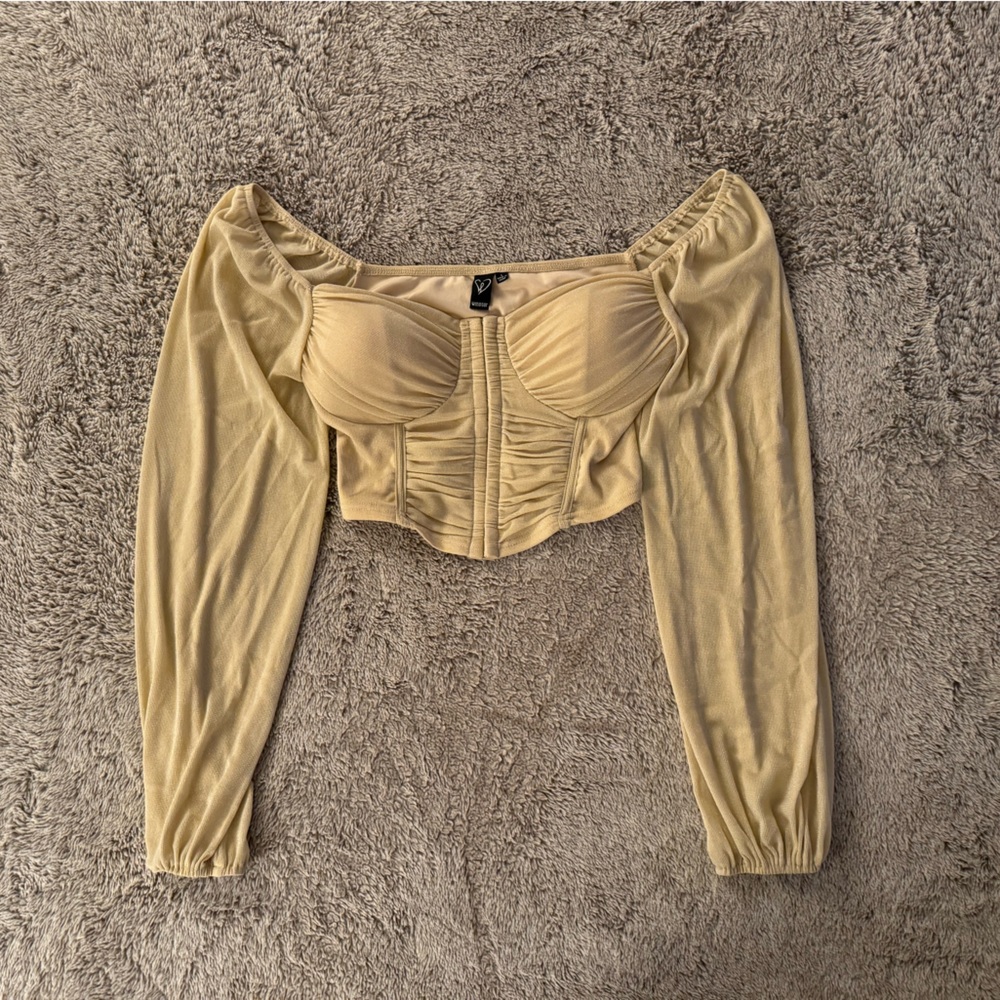 Windsor Sparkled Long Sleeved Cropped Blouse